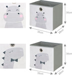 Relaxdays children's bench with storage, HWD: 72 x 79 x 31 cm, 2 foldable boxes, bookshelf, padded seat, white/grey, Fibreboard, Polyester, Foam