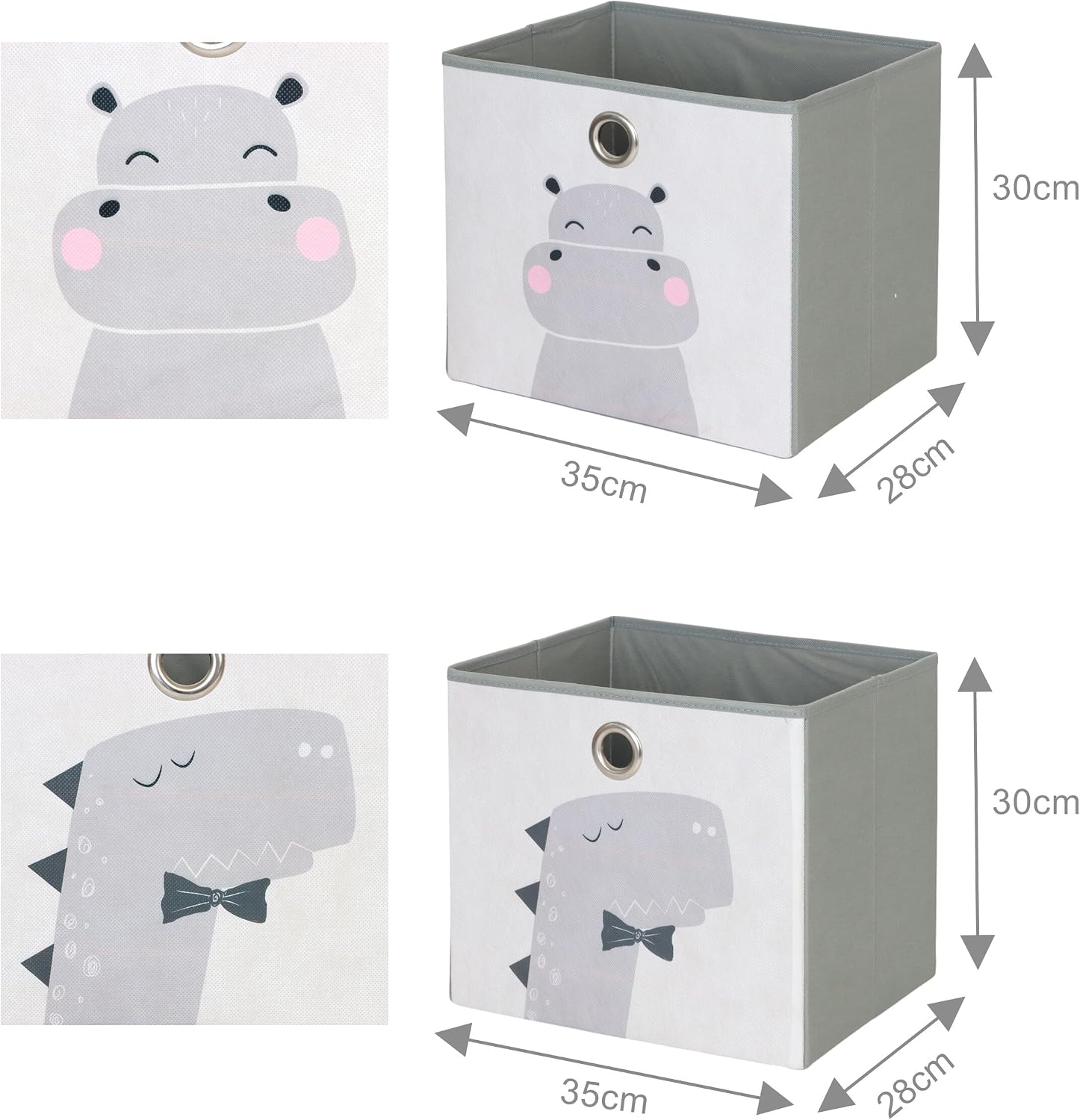 Relaxdays children's bench with storage, HWD: 72 x 79 x 31 cm, 2 foldable boxes, bookshelf, padded seat, white/grey, Fibreboard, Polyester, Foam