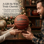Walnut Wood Basketball Holder - Elegant Desktop Sports Ball Display Stand for Autographed Memorabilia, Drill-Free Tabletop Decor & Unique Gift for Men