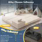 Modular Kids Play Couch, Convertible Toddler Sectional Sofa, Soft Cloud Corduroy Kids Sofa Bed with 3 Pillows, Safe No Edge Foam Play Furniture for Boys Girls Playroom Bedroom