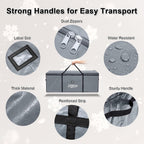 Christmas Tree Storage Bag 9ft for Xmas Trees - Grey | Heavy Duty, Artificial Xmas Bag, Reinforced Handles, Dual Zippers Wide Opening, Two Mesh Pockets, Thick PE , Moving Bags
