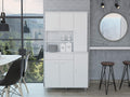 Kitchen Pantry Cabinet: Two Open Shelves & One Drawer Storage - Modern White Wood Cabinet for Small Space Kitchen Organization & Apartment Storage Solutions