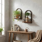 Amaoot Floating Shelves Set for 2, Wall Planters for Indoor Plants, Hanging Shelves Wall Shelf Plant Holder for Living Room Decor, Bathroom, Bedroom, Kitchen, Office