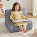 DAICO Toddler Bean Bag Chair Grey Kids Reading Sofa Couch 1-3 Years Old | Toddler Plush Lounge chair with Handle for Playroom & Bedroom, Toddler Foam Couch with Washable Cover for Boys and Girls