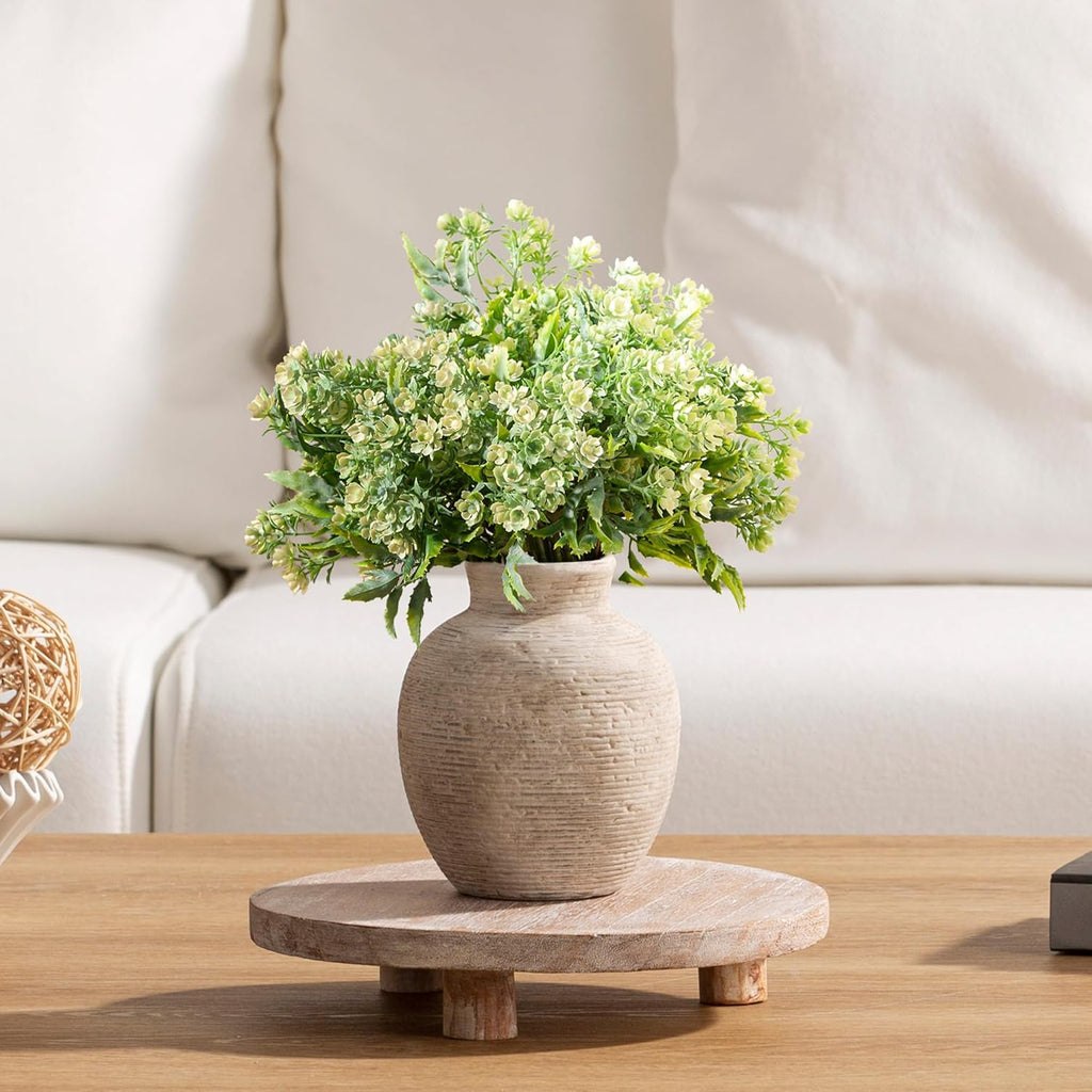 Vanselia Ceramic Flower Vase Home Decor - Small Farmhouse Table Vases Rustic Vintage Living Room Kitchen Bedroom Decorations for House Book Shelf Office Coffee Desk Dining Fireplace (6" Retro)