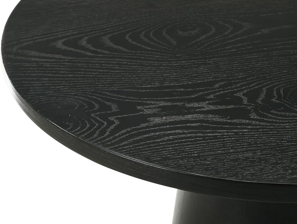 Black 3 Coffee, End, Console Table Set with Pedestal Base