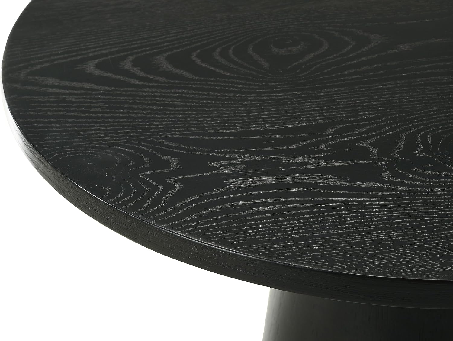 Black 3 Coffee, End, Console Table Set with Pedestal Base