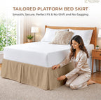 Dee's Collection King Size Bed Skirt 10" Drop Hotel Quality Pleated Dust Ruffle with Platform Style Secure Fit, Split Corners, Wrinkle & Fade Resistant Microfiber, Tailored Classic Look, Taupe