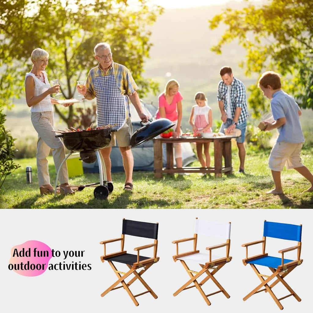 Director Chair Replacement Canvas Fabric Seat Cover Foldable Director’s Chair Cover Kit Black | 21.2" L x 16.1" W x 0.39" H (B: Black 21.25''L*16.14''W)