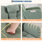 300lb Capacity Nursery Glider Rocker,Teddy Upholstered with Wood Legs for Living Room,Bedroom Nursery Includes Side Pockets