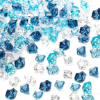 DomeStar 1050PCS 0.4 x 0.6inch Small Mixed Blue Fake Ice Rocks Vase Fillers, Aquarium Gravels Small Stones for Fish Tanks Decorations Home Table Scatter