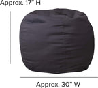EMMA + OLIVER Small Solid Gray Bean Bag Chair for Kids and Teens