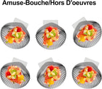 Outset Grillable Shells, All Purpose Grillable Stainless Steel Sea Shells, Set of 12