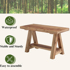 30" Entryway Bench with Storage Farmhouse Narrow Dining Bench Shoe Rack Small Wooden Benches Holds up to 300lbs for Hallway Living Room Dining Room Bedroom，2 Tiers, Natural