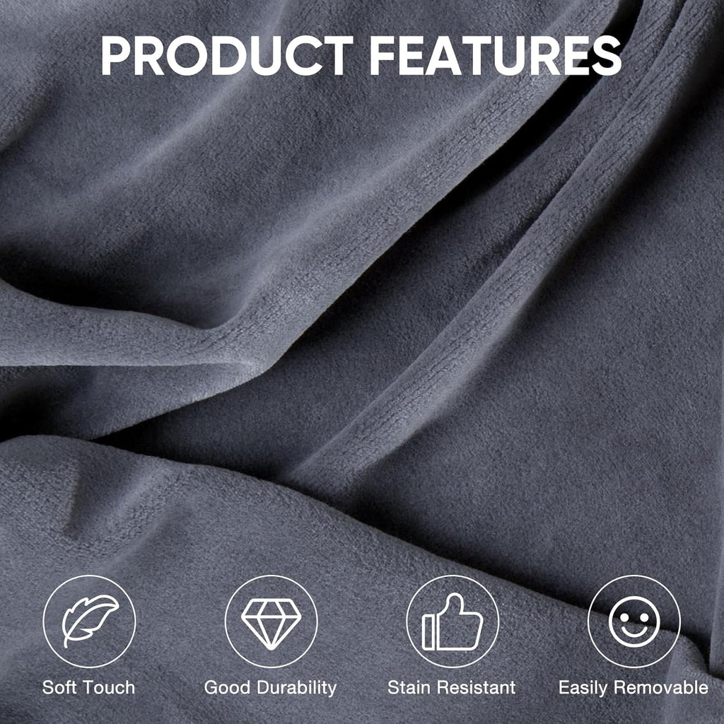 DUMOS 4FT Bean Bag Chair Beanbag for Adults and Kids Oversized Lazy Sofa Living Room Furniture with Removable Washable Cover Giant Comfy Gaming Chair Round Couch for Bedroom Dorm, Dark Grey
