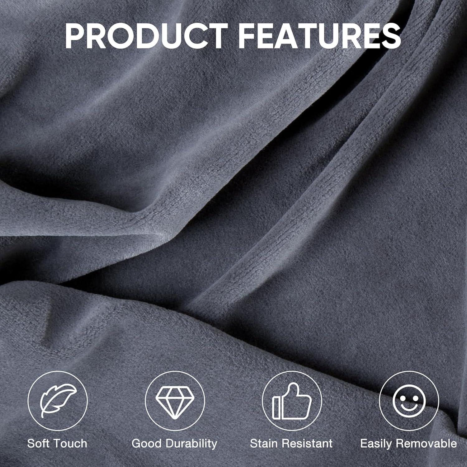 DUMOS 4FT Bean Bag Chair Beanbag for Adults and Kids Oversized Lazy Sofa Living Room Furniture with Removable Washable Cover Giant Comfy Gaming Chair Round Couch for Bedroom Dorm, Dark Grey