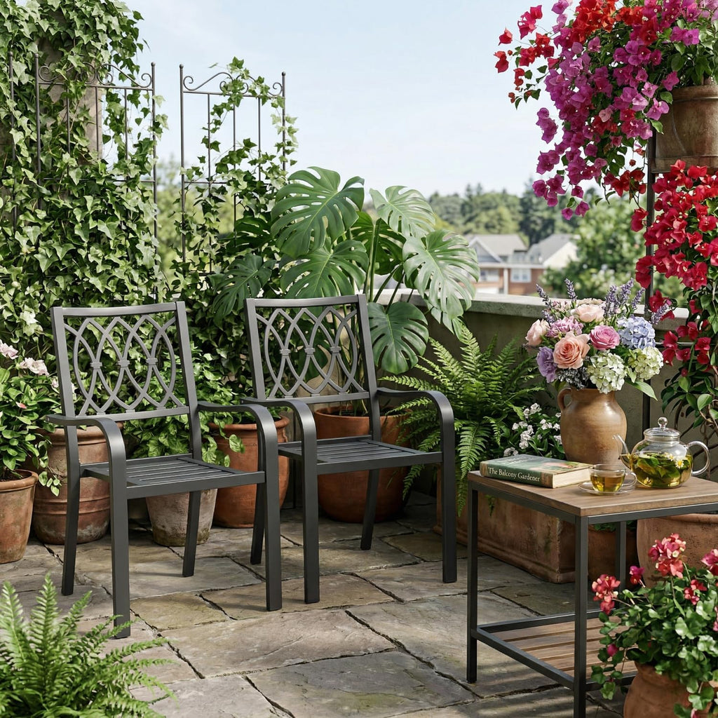 Heavy-Duty Metal Chair with Breathable Design