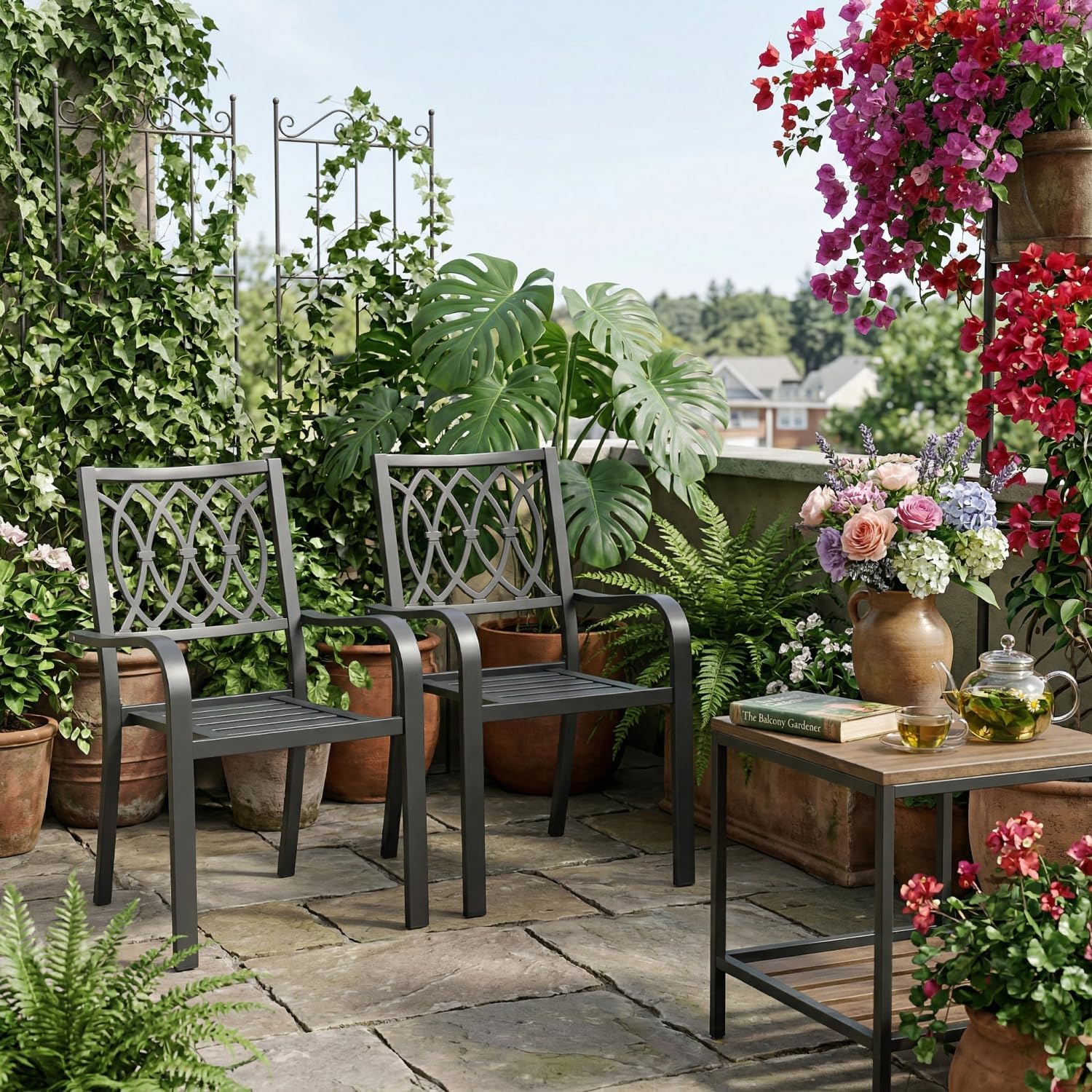 Heavy-Duty Metal Chair with Breathable Design