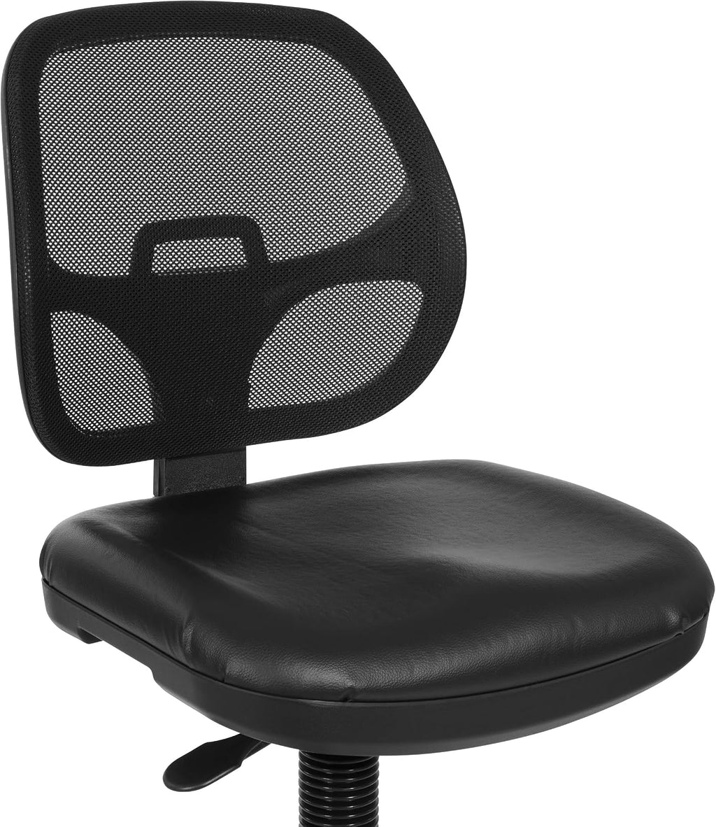 Office Star DC Series Deluxe Breathable Mesh Back Ergonomic Drafting Chair with Lumbar Support and Adjustable Footring, Black Vinyl
