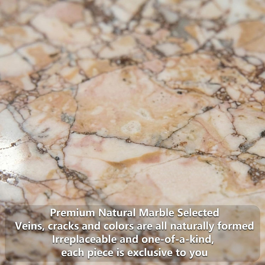 Modern Pink Natural Marble Side Table,Hexagon Accent Tables for Small Spaces,Luxury Real Marble End Table,Solid Stone Accent Tables Living Room,Nightstand