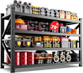 79"W Garage Shelving,8000lb Heavy Duty Storage Shelves,Industrial Metal Storage Shelving,Easy to install Standing Garage Shelf,4 Tier Adjustable Shelving Unit for Warehouse,Basement,74"H x 79"W x 24"D