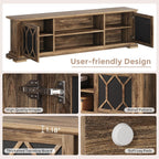 Living Room Table Sets 4 Piece Includes TV Stand, Farmhouse TV Stand for 65Inch TV, Rectangular Coffee Table with Storage, Two End Table with Drawer, Rustic Brown