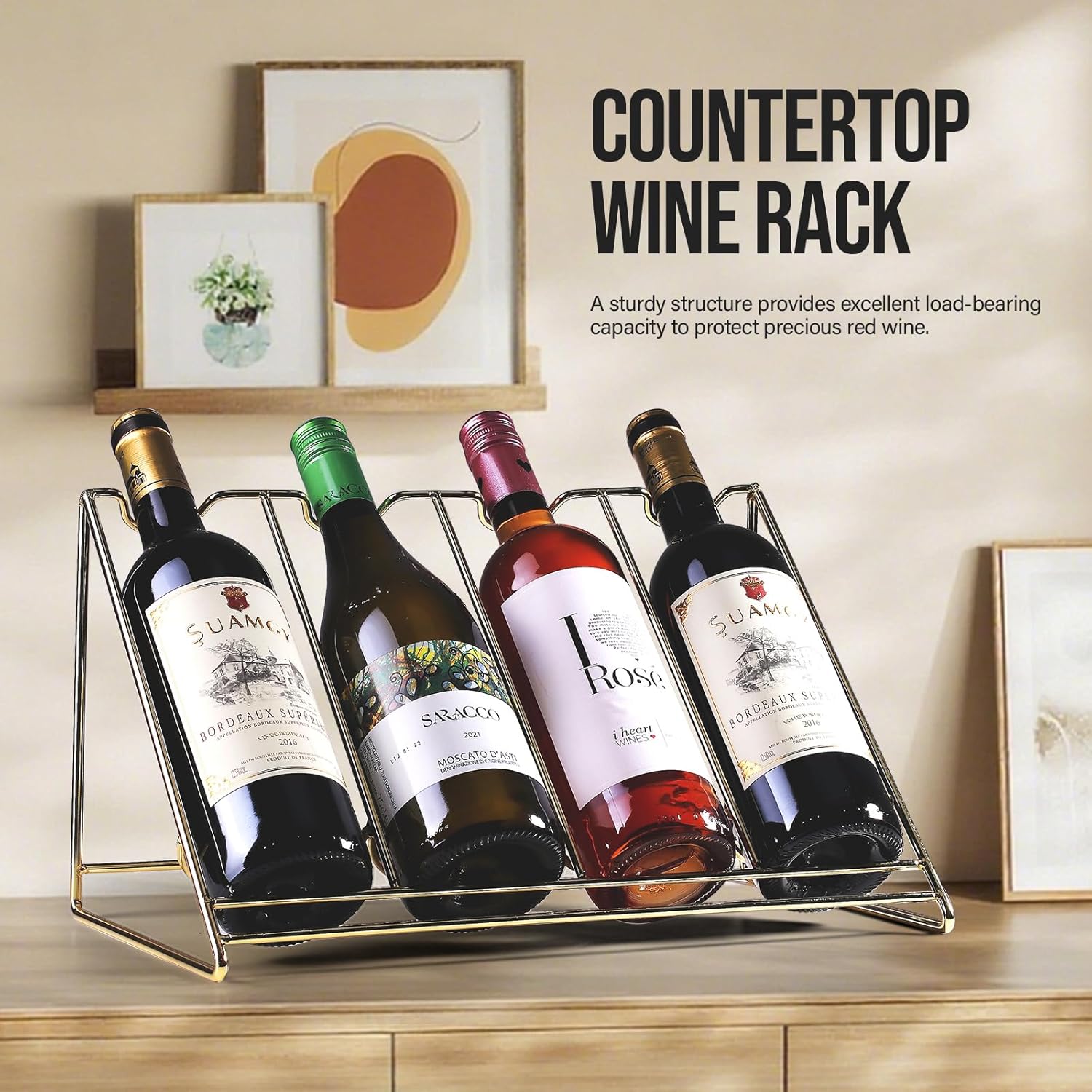 Wine Bottle Display Shelf,Wine Storage Rack, Liquor Bottle Display Shelf, Bar Kitchen Small Wine Rack for Bar Family