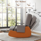 Furniliving Modern Glider Rocking Chair, Upholstered Nursery Glider Chair with Adjustable Recline & Retractable Footrest, Comfortable Lounge Chair for Mom Nursery Living Room Bedroom (Dark Grey)