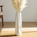 Ceramic Tall Floor Vase, White 17.7" Large Flower Vase Decorative Vases for Pampas Grass Living Room Modern Home Decor Office Bedroom Kitchen Wedding House Décor, Gift for Wedding Housewarming