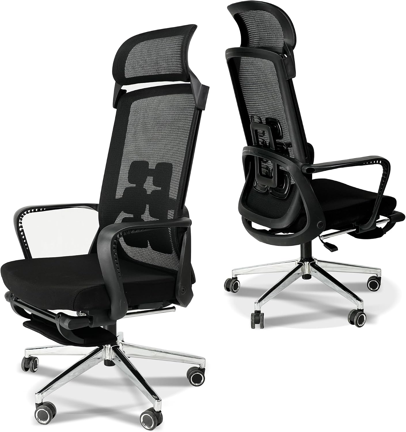 Ergonomic Office Chair with Footrest, High Back Desk Chair with Adjustable and Removable Headrest for Waist or Back Support,3 Gear Tilting Backrest,400lbs Weight Capacity Metal Base with Swivel Wheels