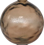 Deco 79 Recycled Glass Handmade Decorative Vase Spanish Bottle Neck Ribbed Centerpiece Vase, Flower Vase for Home Decoration 13" x 13" x 17", Brown