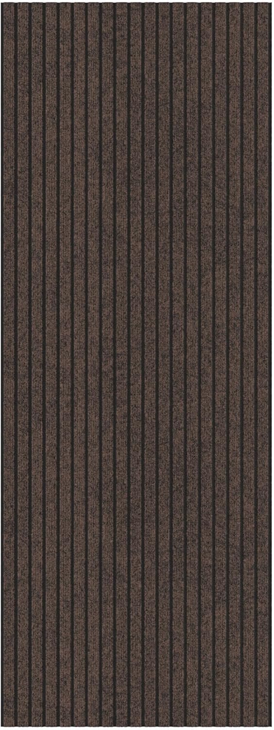 Ottomanson 2'7" x 8' Hallway Runner with Scraper Pile - Extra Durable Non-Slip Rug Mat for Indoor & Outdoor Use - Ideal for Kitchen, Entryway & Garage - High-Traffic Carpet, Brown