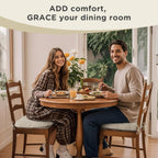 AddGrace Dining Chair Cushions Set of 4 Non-Slip Bottom Kitchen Chair Pads with Ties for Indoor Kitchen Furniture Comfy Soft Seat Cushions for Dining Room 18 x 16 x 3inch Cream