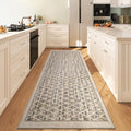 Washable Runner Rug 2x6 for Hallway, Non Slip Kitchen Runner Rug, Soft Low Pile Indoor Carpet Runner for Entryway, Laundry Room, Bedroom Decor (2'x6', Beige)