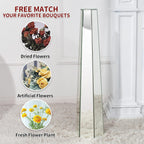 SHYFOY 30 inch Tall Mirror Floor Vase, Silver Large Vases for Decor Living Room Floor, Sophisticated Vessel for Decorative Branches and Dried Flowers (2 Pack)