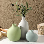 Ceramic Vase Set of 3, Small Rustic Farmhouse Pottery Vases for Home Decor, Perfect for Pampas Grass, Ideal for Living Room, Bedroom, Kitchen, Bathroom, Bookshelf, Table Centerpiece.