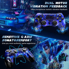 Puiseno Wireless Controller for PS-4, Dual Vibration Game Joystick/Motion Sensing/Touchpad/Speaker/3.5mm Audio Jack Headphone, Upgraded Six-Axis Sensor, Compatible with PS4/Slim/Pro Console/PC,STRAR