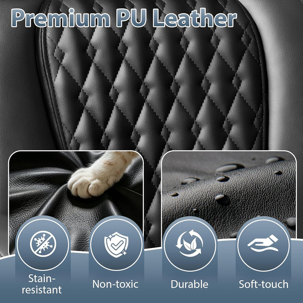PRETZI Executive Office Chair 400LBS, Ergonomic Office Chair with Foot Rest, Heavy Duty Desk Chair for Home Office, Reclining High Back PU Leather Computer Chair Comfy, Black