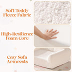 ROBUD Toddler Chair, Comfy Kids Sofa with Teddy Fleece, High Resilience Sponge, and Hidden Storage Pocket, Toddler Couch with Princess Style Design, Kids Couch for Boys and Girls, White
