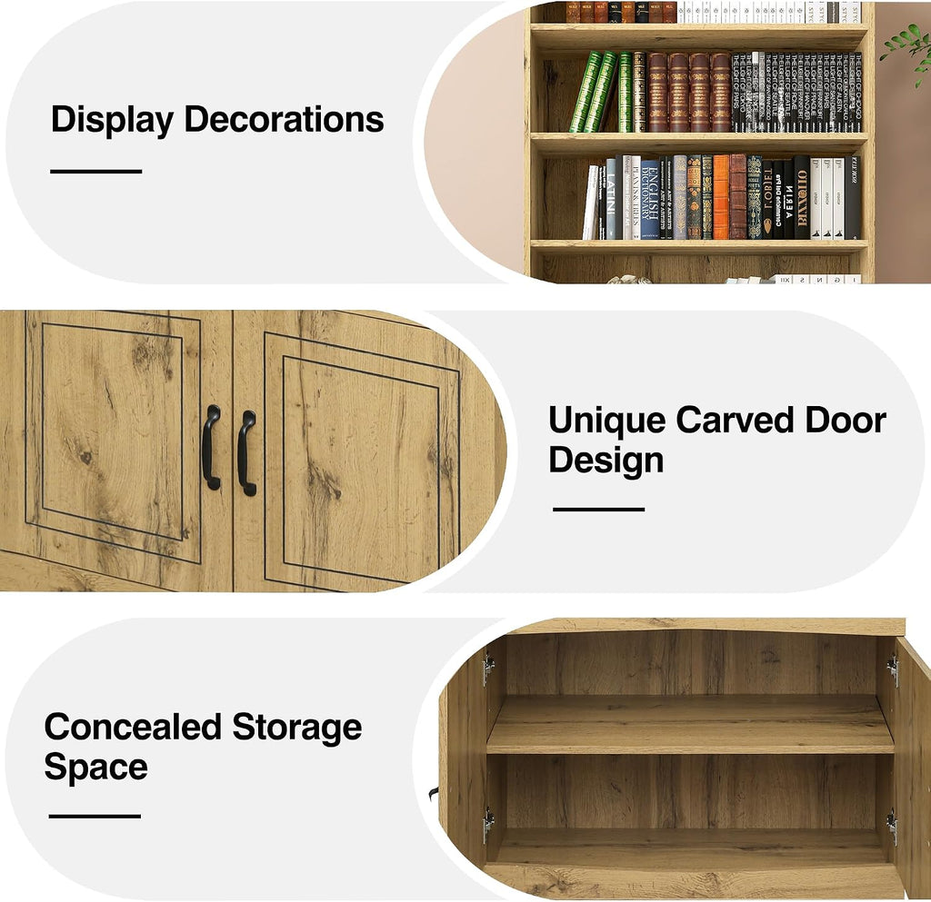 72" Kitchen Pantry Cabinet, Tall Storage Cabinet, Pantry Cupboard with Doors and Adjustable Shelves, Modern Utility Pantry Cabinet for Dining Room, Li