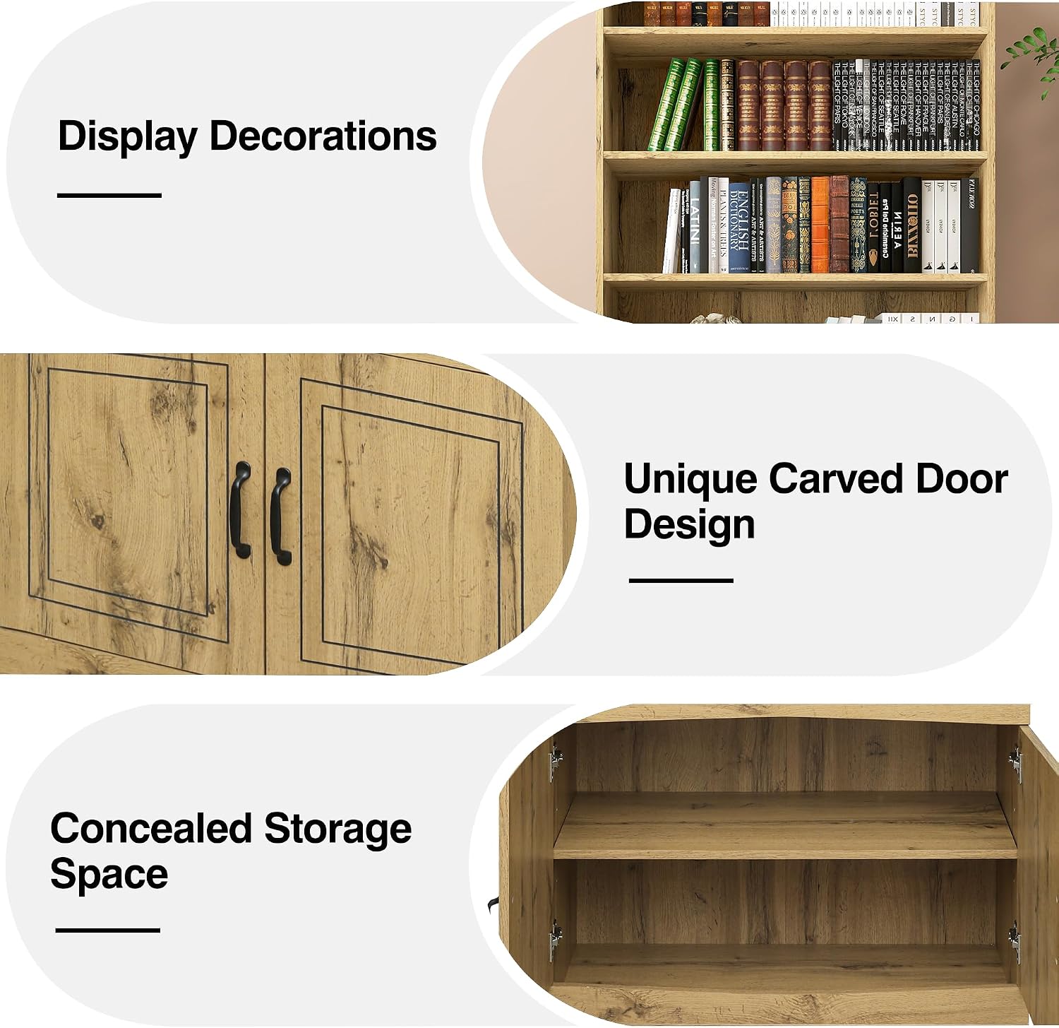 72" Kitchen Pantry Cabinet, Tall Storage Cabinet, Pantry Cupboard with Doors and Adjustable Shelves, Modern Utility Pantry Cabinet for Dining Room, Li