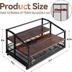 kimilus Coffee Syrup Rack Organizer, 3-Tier 8 Bottle Syrup Rack with 35 K Cup Drawer for Coffee Bar, Countertop Bottle Holder Stand for Dressing for Kitchen Cafe Station