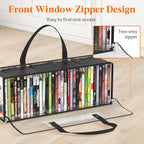 Lifewit DVD Storage Bags 10 Pack, Clear PVC DVD Case Holder with Handles, Front Window Zipper Design, Stackable Media Organizer for Blu Ray Disc, Movie Cases, VHS Box, Hold 350 Pcs DVDs (35 Each)