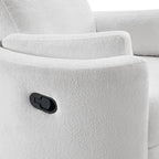 Soho Baby Nottingham Upholstered Glider Recliner Rocking Chair 360° Swivel for Nursery and Living Room, Plush White