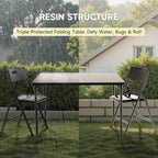 Folding Card Table and Chairs Set, 5-Piece, 34" Card Table with 4 Durable 330lbs Chairs for Card Games, Dining, Indoor & Outdoor Use, Black