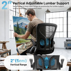 Drafting Chair for Standing Desk, Tall Office Chair with 22"-30" Seat Height &7" Lift Footrest Ring, Ergonomic Executive Mesh Computer Counter Stool with Lumbar Support &Flip-up Arms for Artist