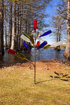 BottleTree The Freestyle | Outside Yard Garden Decor | 2 Pc Assembly | No Tolls Required | Displays 13 Bottles | 5 ft. Tall | Heavy Duty Welded Raw Steel | Unpainted | Made in Mississippi USA