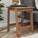 Small Square Premium Wood Side Table - Sturdy Space-Saving Walnut Finish End Table for Living Room Bedroom Sofa Bedside Balcony Home Office
