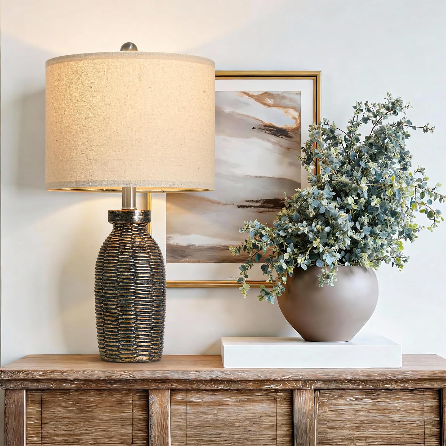 22.75" Table Lamps for Living Room Small Lamps for Bedroom Bedside Lamps Set of 2 Boho Lamps for Night Stands Nightstand Lamp Farmhouse Vintage Rustic Modern Side End Table Lamp Light Home Deco Gifts