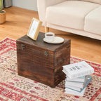 Wooden Storage Chest,Rustic Trunk Box,Storage Box for Living Room, Bedroom, Entryway,Dark Brown (S)